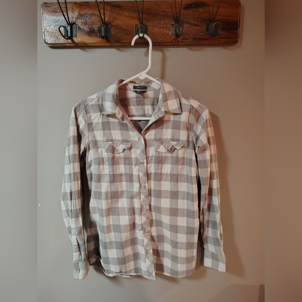 Eddie Bauer Gray Plaid Shirt